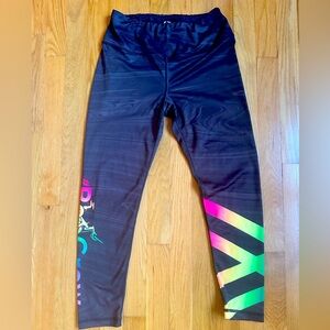Black Leggings with Rainbow Accents